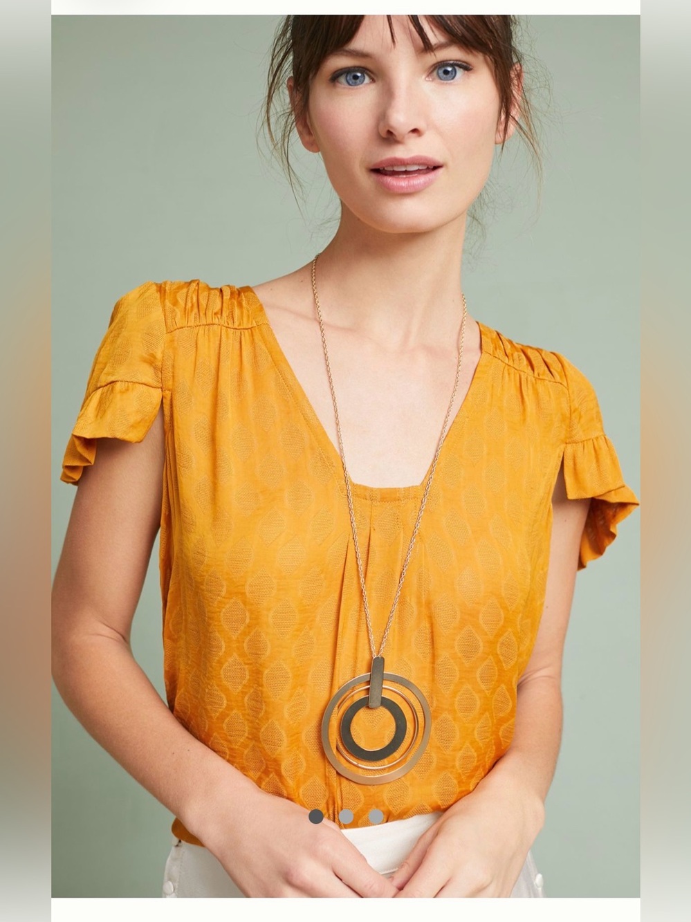 Anthropologie Maeve Hailey Flutter Sleeve Blouse